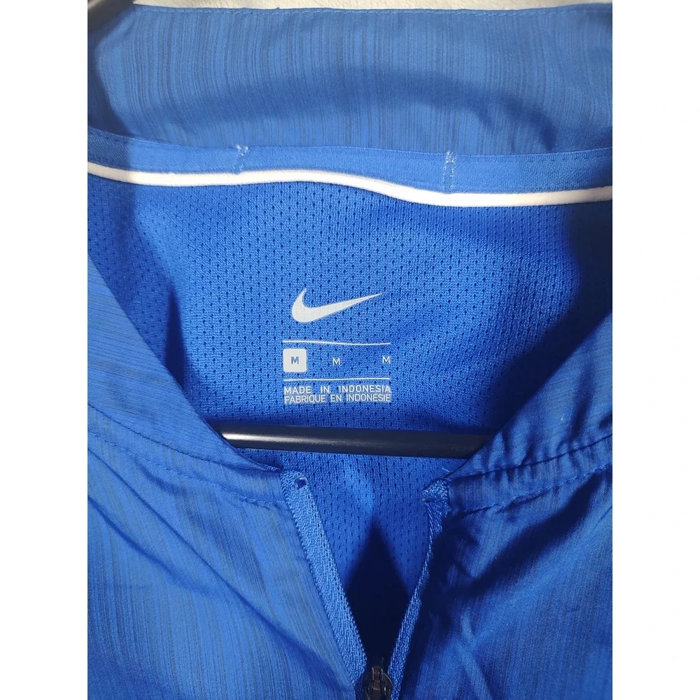 Nike Mens Duke Blue Devils Quarter Zip Windbreaker Jacket Blue Size M Side Zips